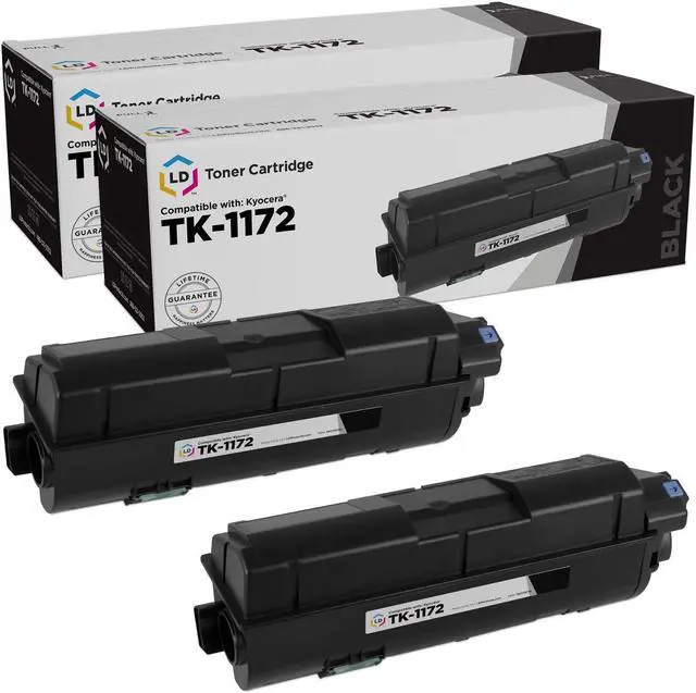 Main image of LD Compatible Replacements for Kyocera TK-1172 / 1T02S50US0 Black Toner Cartridge 2-Pack for use in M2040dn, M2540d, M2540dw, M2640idw