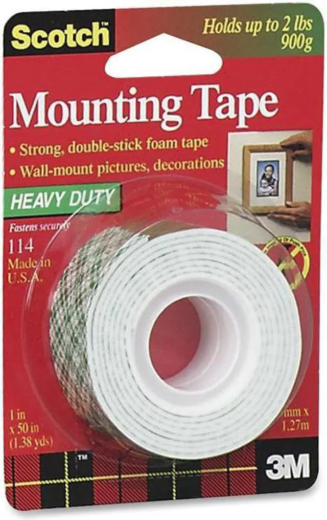 Alt view image 2 of 18 - 3M Mounting Tape Holds 2 lb. 1"x50" White 114