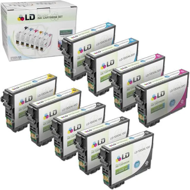 Main image of LD Epson Bulk Set of 9 HY T200XL / T200 Ink Cartridges - 3 Blk T200XL120 & 2: Cyan T200XL220, Magenta T200XL320 & Yellow T200XL420 for the Expression XP-200, 300, 310, 400, 410 & WF-2520, 2530, 2540