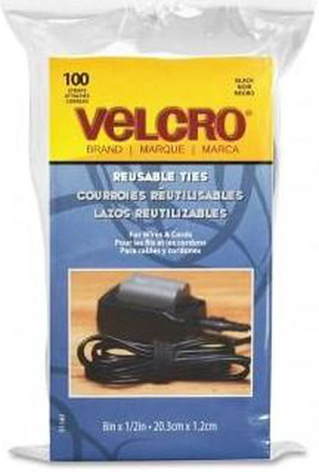 Alt view image 8 of 12 - Reusable Self-Gripping Cable Ties 1/2 x Eight Inches Black 100 Ties/Pack