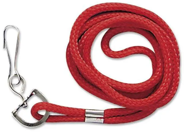 Alt view image 2 of 7 - Baumgartens Standard Lanyard, With Hook, 36" L, Nylon, Red 68902