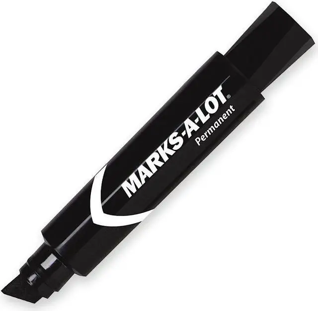Main image of Marks-A-Lot Jumbo Desk Style Permanent Marker Chisel Tip Black 24148