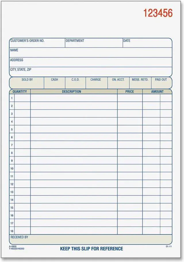 Alt view image 4 of 17 - Adams Carbonless Sales Order Books - 50 Sheet(s) - 3 Part - Carbonless - 8.43" x 5.56" Sheet Size - Assorted - 1Each