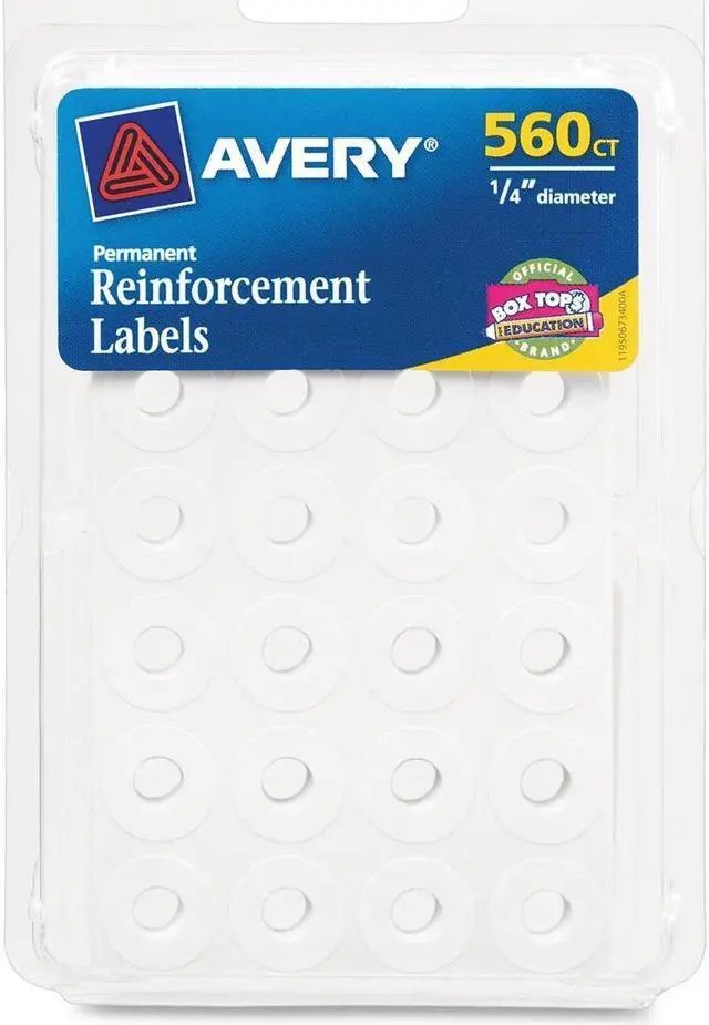 Alt view image 5 of 8 - Avery Permanent Reinforcment labels 1/4" Dia 560/PK White 06734