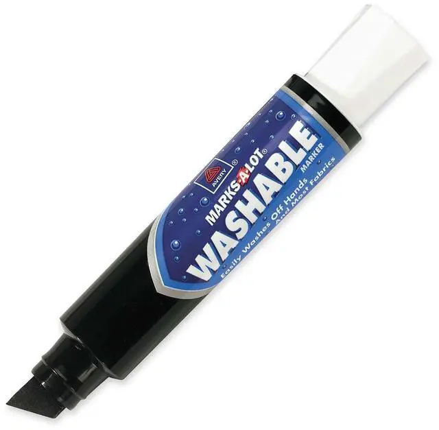 Alt view image 2 of 6 - Avery Jumbo Tip Markers Washable Desk Style Chisel Tip Black 24158