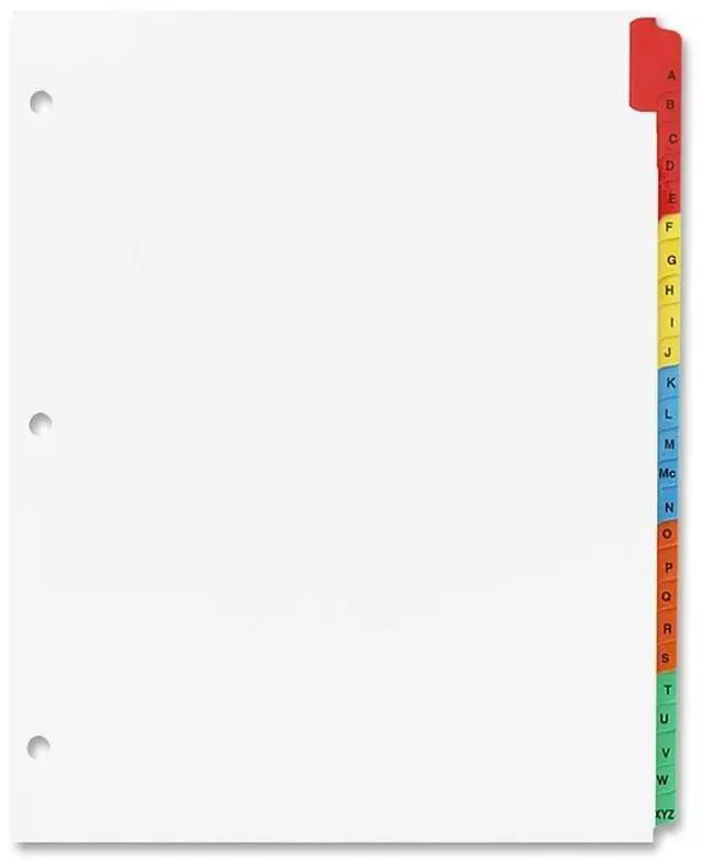 Alt view image 3 of 4 - Index Dividers,w/Table Of Contents,Punched,A-Z,Multi