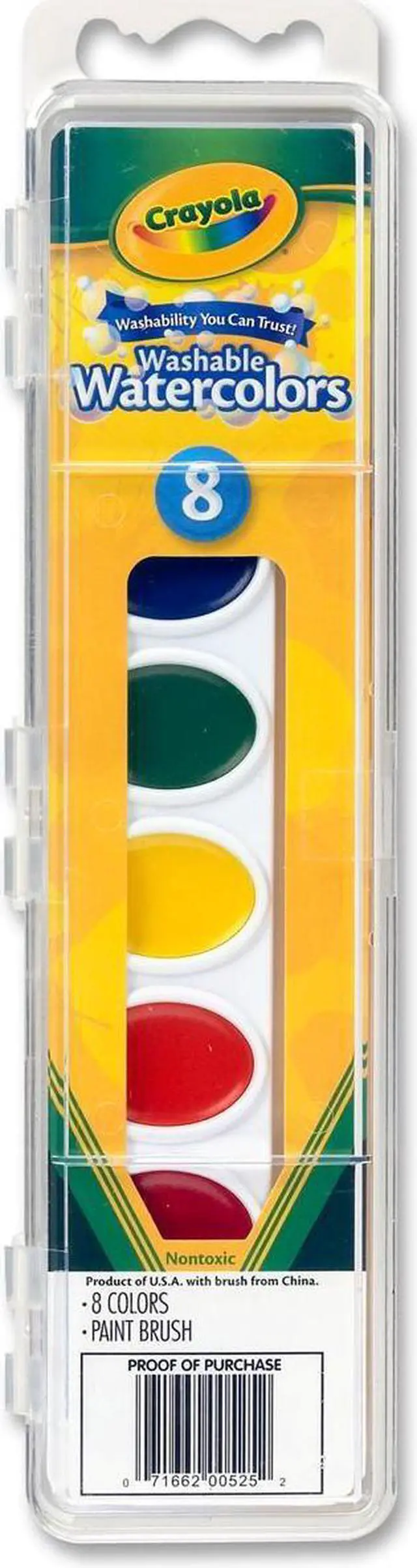 Alt view image 3 of 20 - Crayola Washable Watercolor Paint, 8 Assorted Colors, Palette Tray 530525