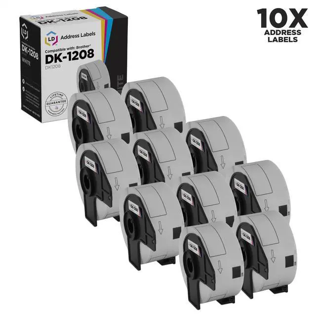 Main image of LD © Compatible Brother DK-1208 10 Rolls of Address Labels / 1.4 in x 3.5 in
