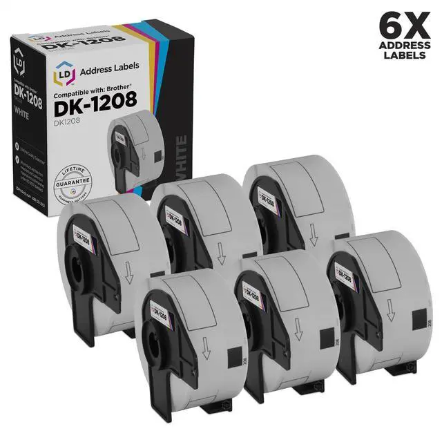 Main image of LD © Compatible Brother DK-1208 6 Rolls of Address Labels / 1.4 in x 3.5 in
