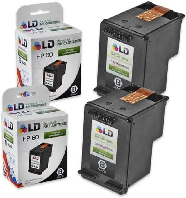 Main image of LD © Remanufactured Replacement Ink Cartridges for Hewlett Packard CC640WN (HP 60) Black (2 Pack)