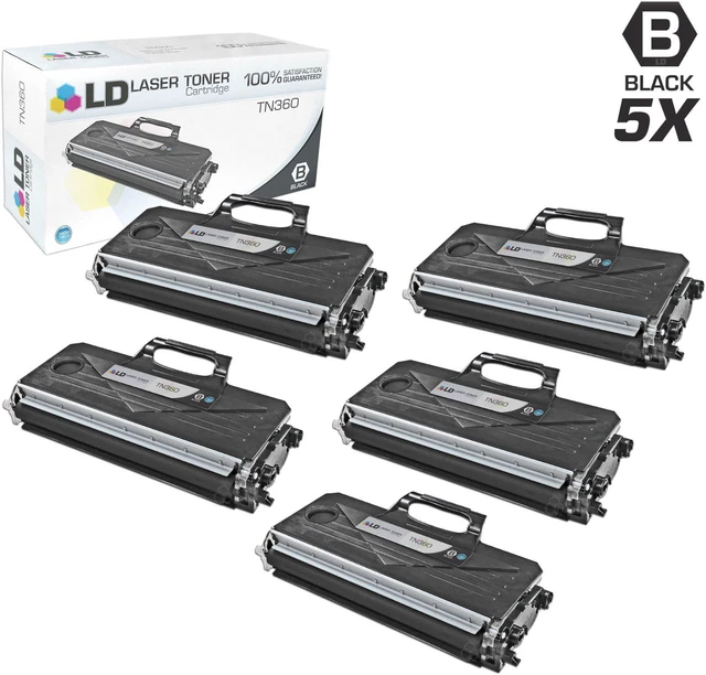 Main image of LD © Compatible Brother TN360 (TN330) Set of 5 HY Black Cartridges for DCP-7030, DCP7-7040, DCP-7045N, HL-2140, HL-2150N, HL-2170W, MFC-7320, MFC-7340, MFC-7345DN, MFC-7345N, MFC-7440N, MFC-7840W