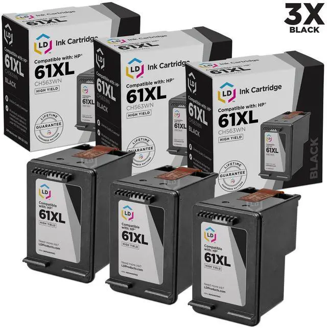 Main image of LD © Remanufactured Replacement Ink Cartridges for Hewlett Packard CH561WN (HP 61) Black (3 pack)