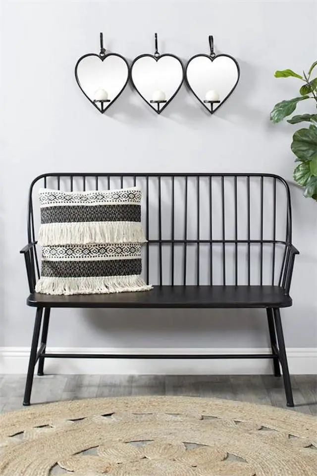 Alt view image 3 of 4 - Urban Designs Three Hearts Mirrored Candle Wall Sconce