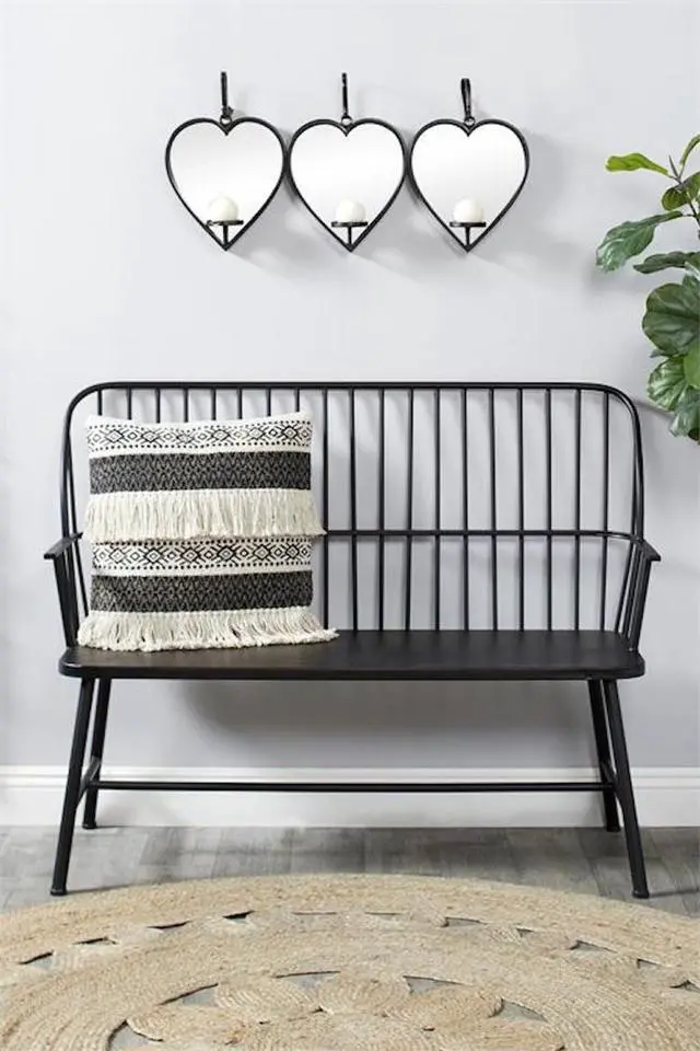 Alt view image 4 of 4 - Urban Designs Three Hearts Mirrored Candle Wall Sconce