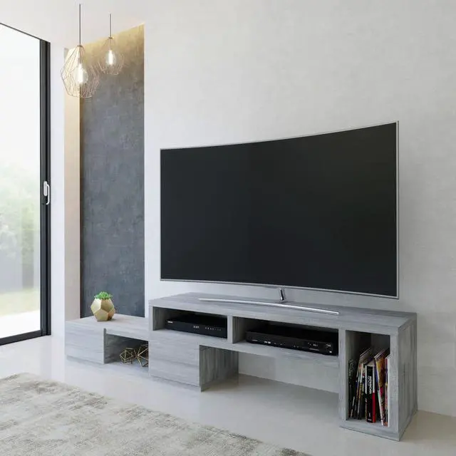 Alt view image 2 of 2 - Urban Designs Adjustable TV Stand Console for TV up to 65