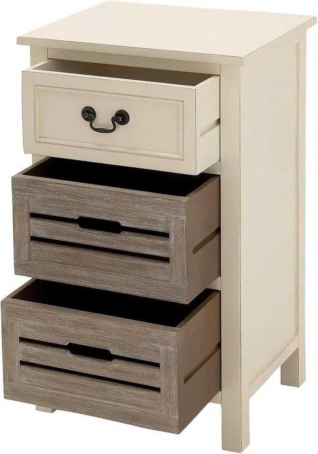 Alt view image 2 of 3 - Urban Designs Cape Cod Two-Tone 3-Drawer Storage Chest Night Stand