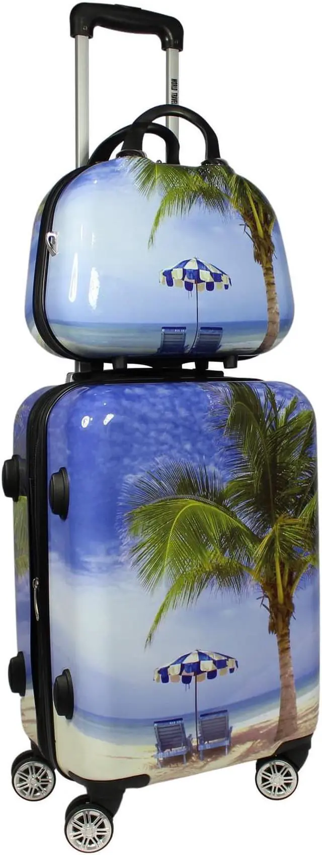 Alt view image 6 of 6 - World Traveler Palm Tree 2-Piece Hardside Carry-On Spinner Luggage Set