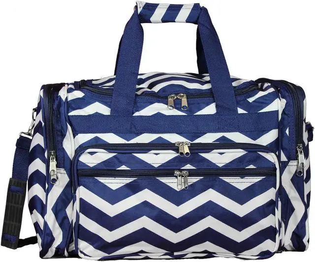 Main image of World Traveler 19-inch Carry-On Shoulder Duffel Bag - Navy White Chevron