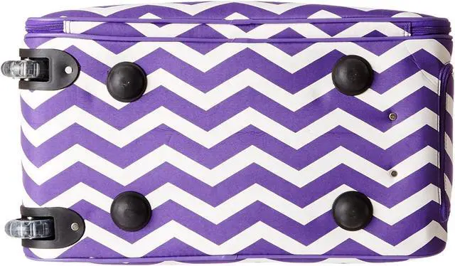 Alt view image 5 of 6 - World Traveler 21-Inch Carry-On Rolling Duffel Bag - Dark Purple Chevron