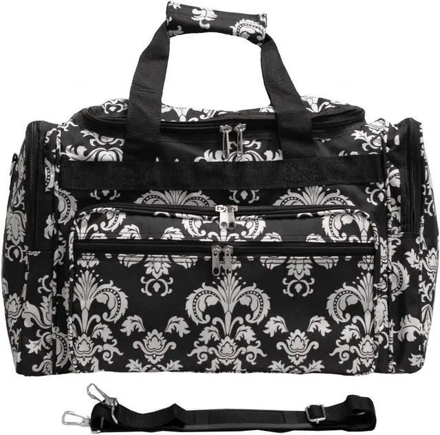 Main image of World Traveler 19-inch Carry-On Shoulder Duffel Bag - Black White Damask II