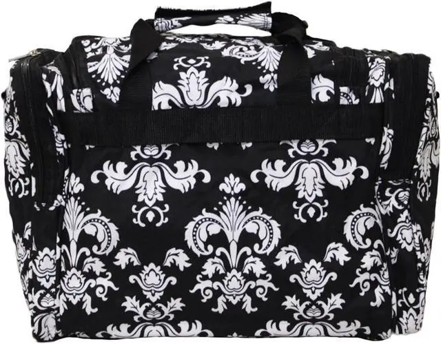 Alt view image 3 of 4 - World Traveler 19-inch Carry-On Shoulder Duffel Bag - Black White Damask II