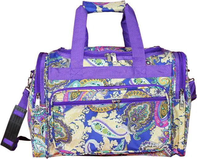 Main image of World Traveler Paisley 16-inch Carry-On Duffel Bag - Multi Paisley Blue Purple