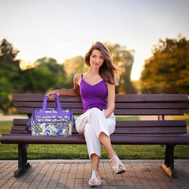 Alt view image 2 of 2 - World Traveler Paisley 16-inch Carry-On Duffel Bag - Multi Paisley Blue Purple