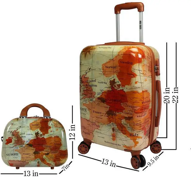 Alt view image 3 of 6 - World Traveler Europe 2-Piece Carry-On Expandable Spinner Luggage Set with TSA Lock