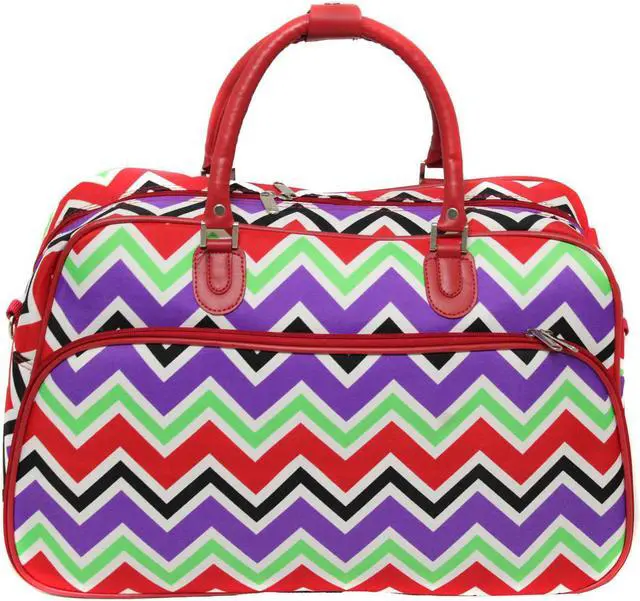 Main image of All-Seasons New Age ZigZag 21" Carry-On Shoulder Tote Duffel Bag - Red Trim