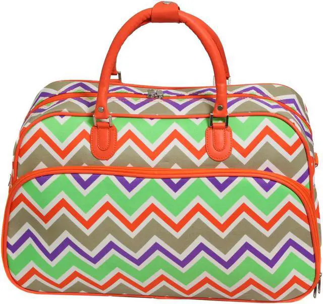Main image of All-Seasons New Age ZigZag 21" Carry-On Shoulder Tote Duffel Bag - Orange Trim