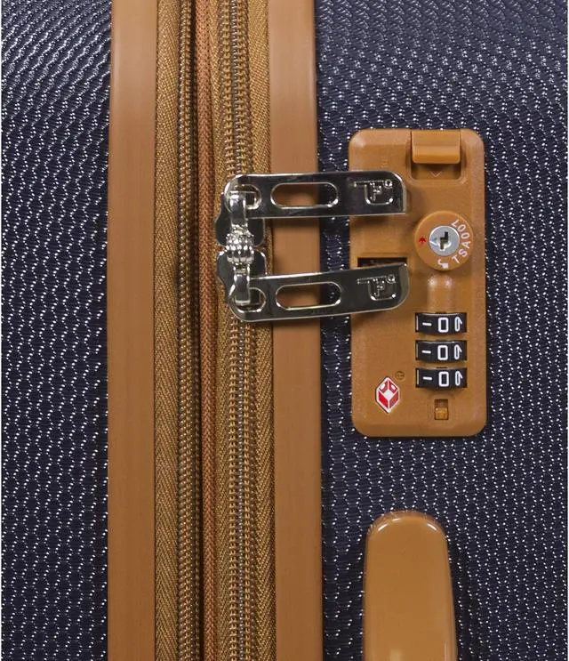 Alt view image 4 of 6 - Dejuno Legion 3-PC Hardside Spinner TSA Combination Lock Luggage Set - Navy