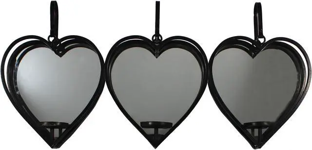 Main image of Urban Designs Three Hearts Mirrored Candle Wall Sconce