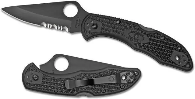Alt view image 7 of 13 - Spyderco Delica4 Folder Knife 2.9" Partial Titanium Carbonitride Vg10 SS 499Ssg1
