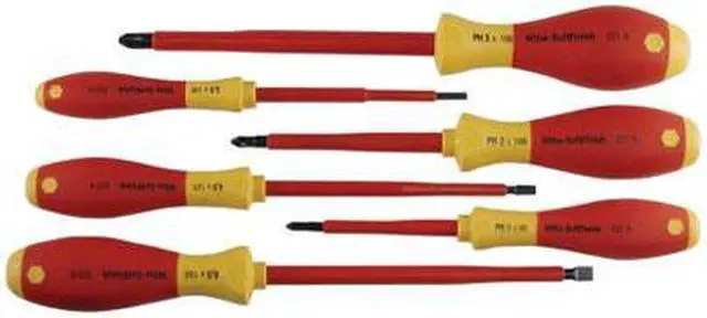 Alt view image 2 of 8 - WIHA 32092 Insulated Screwdriver Set, Slotted/Phillips Tip, Alloy Steel with