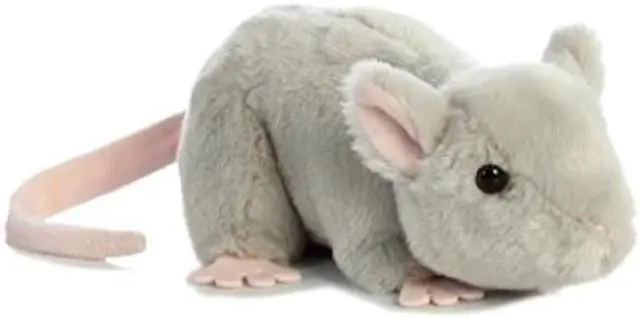 Alt view image 3 of 7 - Aurora® - Small Gray Mini Flopsie - 8" Mouse - Adorable Stuffed Animal