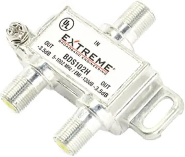 Alt view image 9 of 10 - Extreme/Amphenol 2-Way Digital 1Ghz High Performance Coax Cable Splitter BDS102H