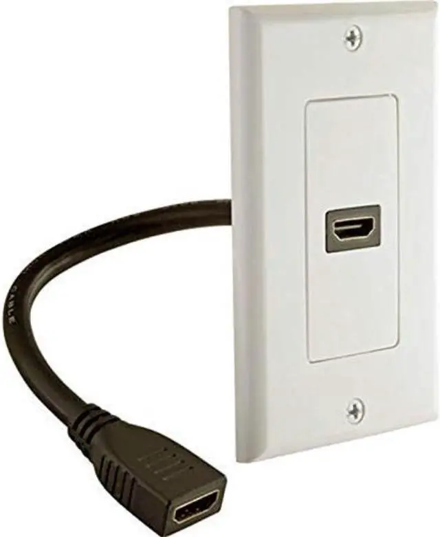 Alt view image 5 of 6 - iMBAPrice - HDMI Pigtail Wall Plate Built-in Flexible Hi-Speed HDMI Cable with Ethernet Single Port (1 Port) White