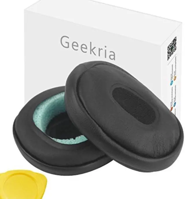 Alt view image 8 of 8 - Geekria QuickFit Protein Leather Replacement Ear Pads for Sony MDR-NC40 Headphones Ear Cushions, Headset Earpads, Ear Cups Repair Parts (Black)