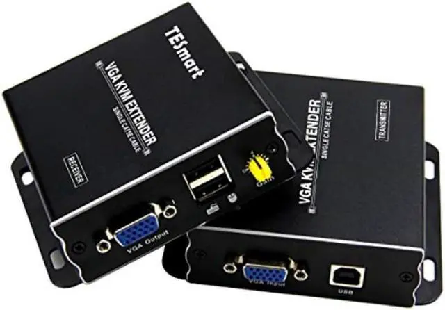 Alt view image 8 of 8 - TESmart 1080P 60Hz Long Range 984ft USB VGA KVM Extender Over Cat5e Cat6 Ethernet Cable (up to 984ft/300m, Sender+Receiver)