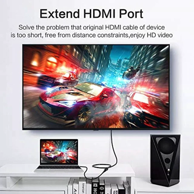 Alt view image 3 of 7 - Cmple - HDMI Extension Cable 3 ft Male to Female HDMI Adapter Cord 4K@60Hz 2150p 1080p 3D HDMI Extender Compatible with PS5, Nintendo Switch, Xbox Series X, Roku TV
