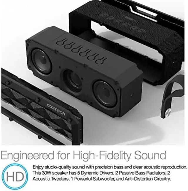 Alt view image 10 of 11 - Naztech - 13896 - Naztech 13896 30-Watt SoundBrick Bluetooth Speaker
