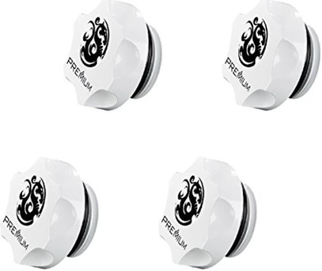 Alt view image 4 of 7 - Bitspower Premium G1/4" Stop Fitting, Deluxe White, 4-pack