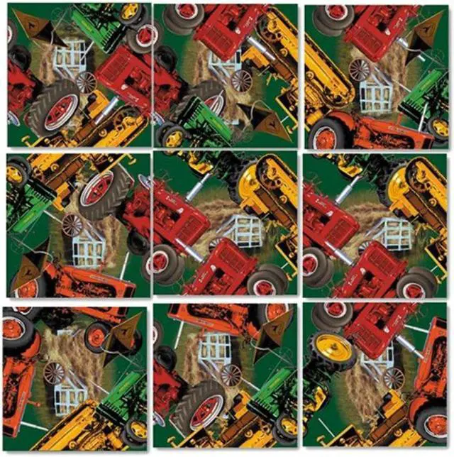 Alt view image 3 of 3 - B Dazzle Vintage Tractors Scramble Squares 9 Piece Puzzle