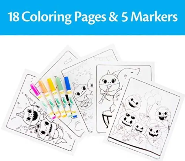 Alt view image 2 of 16 - Crayola Baby Shark Wonder Pages Mess Free Coloring Gift, Kids Indoor Activities at Home