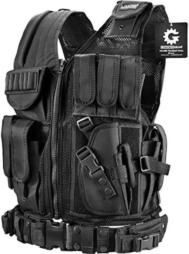 Alt view image 4 of 9 - Barska Men's Loaded Gear VX-200 Tactical Right Hand Vest - BI12018 (Black - One Size)