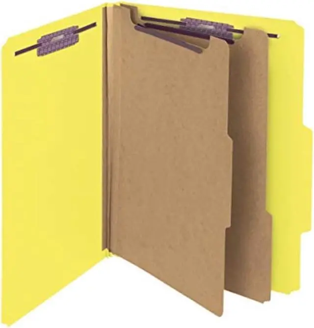Alt view image 3 of 4 - Smead Manufacturing Company SMD14034 Classification Folders- 2 Dividers- Letter- Yellow