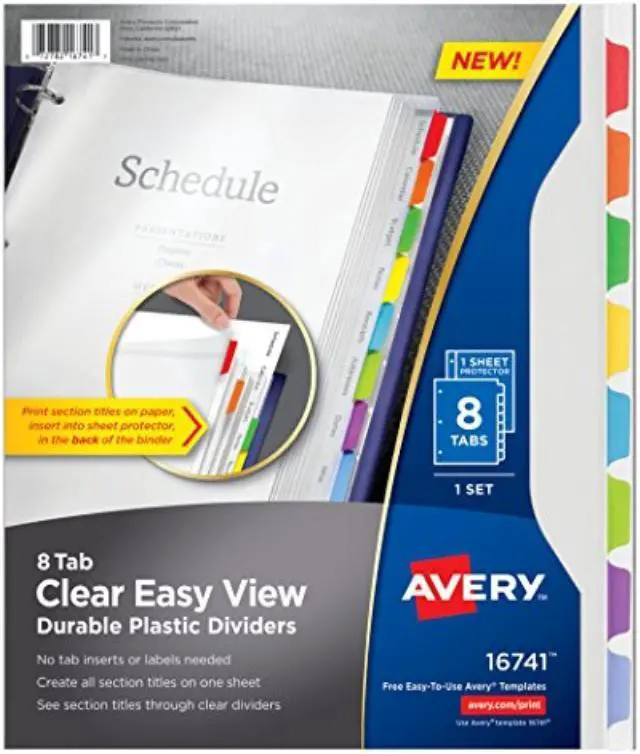 Alt view image 7 of 16 - Avery Clear View Plastic Dividers with Sheet Protector Multicolor 8-Tab Letter