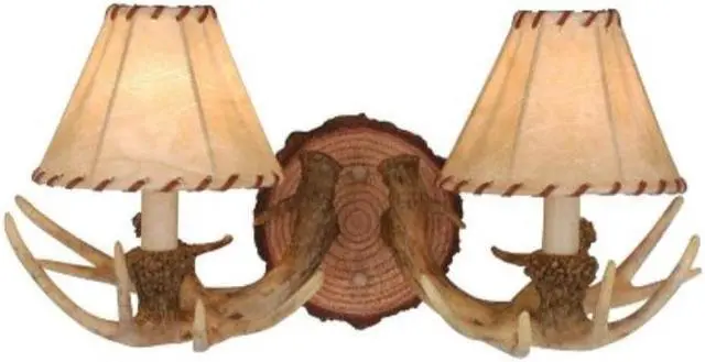 Alt view image 2 of 9 - Vaxcel WL33042NS Lodge 2 Light Wall Light, Noachian Stone Finish