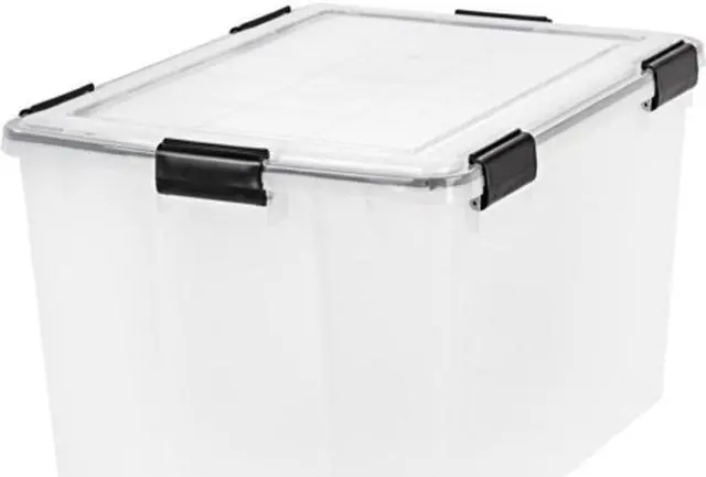 Alt view image 2 of 12 - IRIS USA 74 Qt. Plastic Storage Bins with Sealed Lids, Clear Gasket Box, Airtight Containers