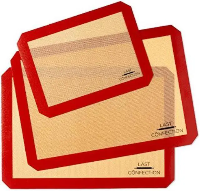 Alt view image 6 of 7 - Last Confection Silicone Baking Mat - Set of 3 Non-Stick Professional Food Safe Tray Pan Liners - 2 Half Sheet (11-5/8" x 16-1/2") 1 Quarter Sheet (8-1/2" x 11-1/2")